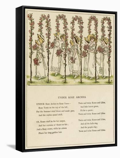 Under Rose Arches-Kate Greenaway-Framed Stretched Canvas