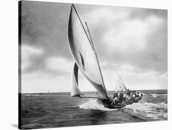 Under sail, Sydney Harbour-null-Stretched Canvas