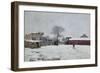 Under Snow: the Farmyard at Marly-Le-Roi, 1876-Alfred Sisley-Framed Giclee Print