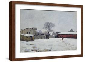 Under Snow: the Farmyard at Marly-Le-Roi, 1876-Alfred Sisley-Framed Giclee Print