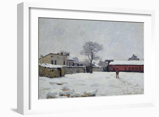 Under Snow: the Farmyard at Marly-Le-Roi, 1876-Alfred Sisley-Framed Giclee Print