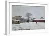 Under Snow: the Farmyard at Marly-Le-Roi, 1876-Alfred Sisley-Framed Giclee Print