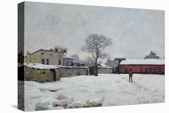 Under Snow: the Farmyard at Marly-Le-Roi, 1876-Alfred Sisley-Stretched Canvas