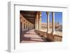 Under the arches of the semicircular Plaza de Espana, Maria Luisa Park, Seville, Spain-Neale Clark-Framed Photographic Print