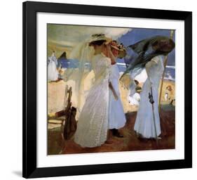 Under the Awning, Zarauz-Joaquín Sorolla y Bastida-Framed Art Print