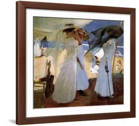 Under the Awning, Zarauz-Joaquín Sorolla y Bastida-Framed Art Print