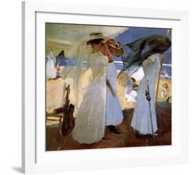 Under the Awning, Zarauz-Joaquín Sorolla y Bastida-Framed Art Print