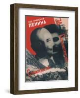 Under the Banner of Lenin, 1931-Gustav Klutsis-Framed Giclee Print