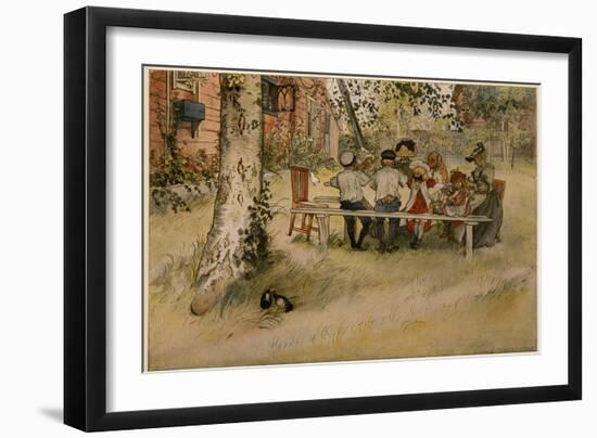 Under the Big Birch-null-Framed Premium Giclee Print