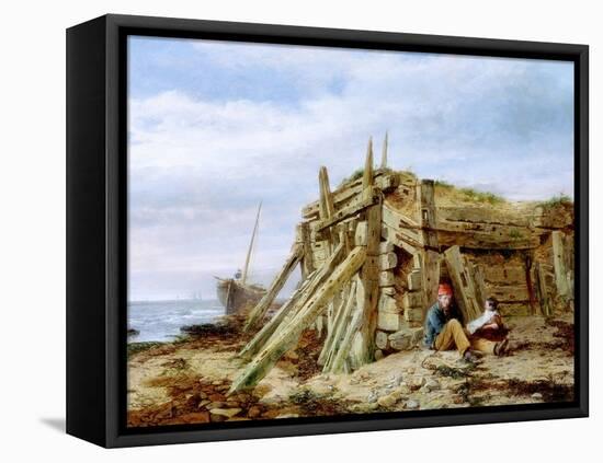 Under the Breakwater, C.1863-Charles Napier Hemy-Framed Stretched Canvas