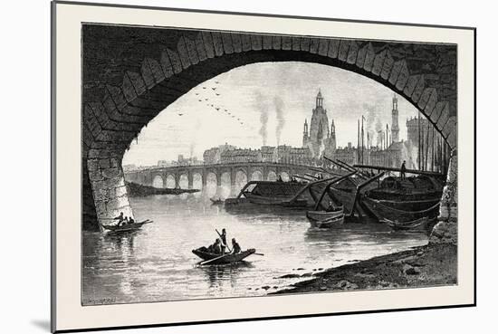 Under the Bridge, Dresden, Germany, 19th Century-null-Mounted Giclee Print