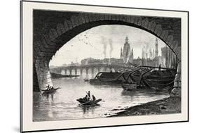 Under the Bridge, Dresden, Germany, 19th Century-null-Mounted Giclee Print