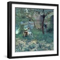 Under the Cherry Tree, the Bridge at Grez, 1884-Sir John Lavery-Framed Giclee Print