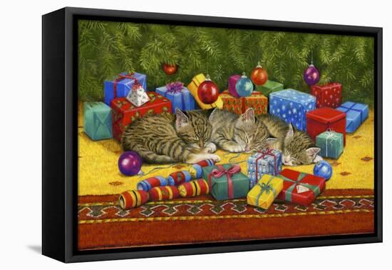 Under the Christmas Tree-Janet Pidoux-Framed Stretched Canvas