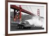 Under the Golden Gate Bridge, San Francisco (BW)-Gasoline Images-Framed Giclee Print