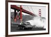 Under the Golden Gate Bridge, San Francisco (BW)-Gasoline Images-Framed Giclee Print