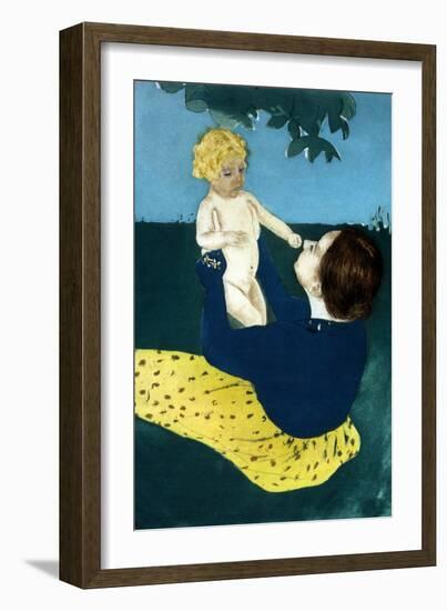 Under the Horse Chestnut Tree-Mary Cassatt-Framed Art Print