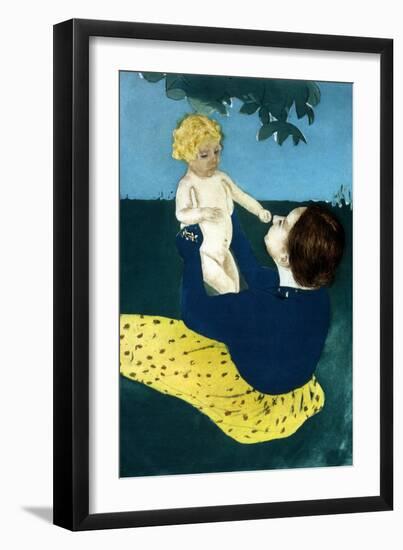 Under the Horse Chestnut Tree-Mary Cassatt-Framed Art Print