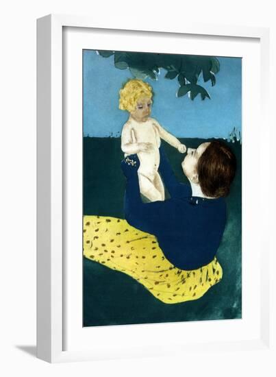 Under the Horse Chestnut Tree-Mary Cassatt-Framed Art Print