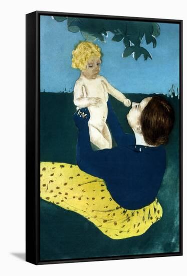 Under the Horse Chestnut Tree-Mary Cassatt-Framed Stretched Canvas