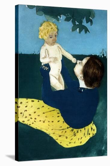 Under the Horse Chestnut Tree-Mary Cassatt-Stretched Canvas