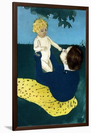 Under the Horse Chestnut Tree-Mary Cassatt-Framed Art Print