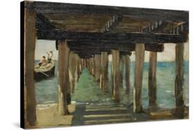 Under the Jetty-Henry Scott Tuke-Stretched Canvas