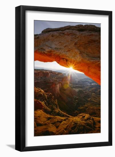 Under The Mesa Arch, Canyon lands Moab Utah-Vincent James-Framed Premium Photographic Print