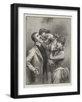 Under the Mistletoe, a Little Sister-null-Framed Giclee Print