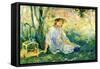 Under the Orange Tree-Berthe Morisot-Framed Stretched Canvas