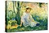 Under the Orange Tree-Berthe Morisot-Stretched Canvas