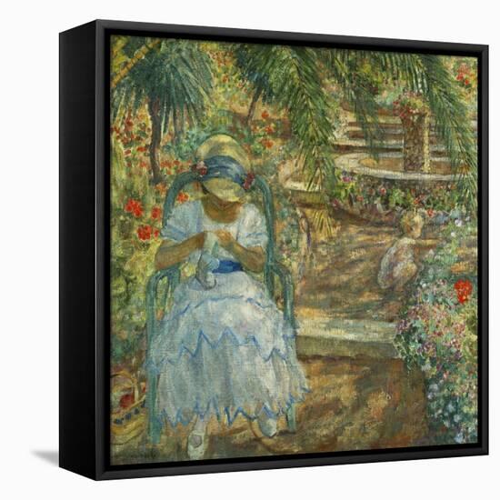 Under the Palm Trees; Sous les Palmiers-Henri Lebasque-Framed Stretched Canvas