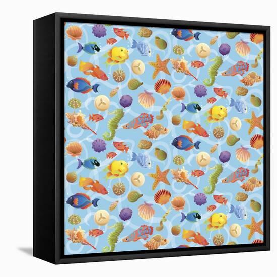 Under the Sea - Half Drop Repeat-Julie Goonan-Framed Stretched Canvas
