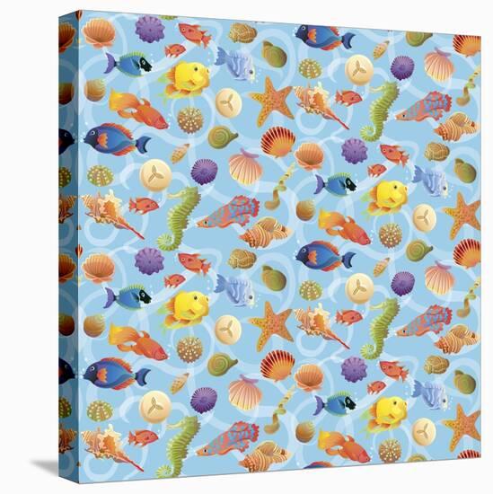 Under the Sea - Half Drop Repeat-Julie Goonan-Stretched Canvas