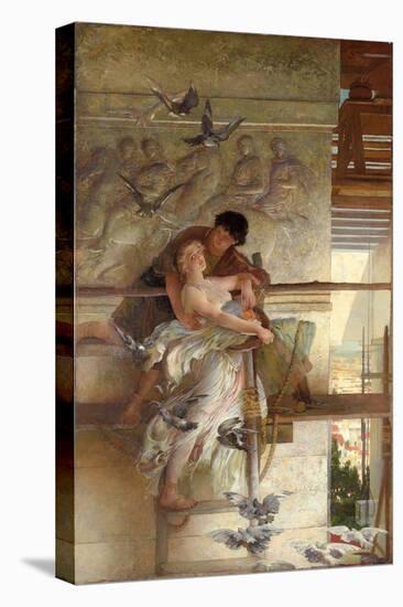 Under the Temple Eaves, (Oil on Canvas)-Edwin Howland Blashfield-Stretched Canvas