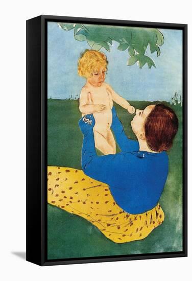 Under the Tree-Mary Cassatt-Framed Stretched Canvas