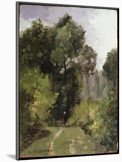 Under the Trees, 1864 (Oil on Board)-Camille Pissarro-Mounted Giclee Print