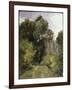 Under the Trees, 1864 (Oil on Board)-Camille Pissarro-Framed Giclee Print