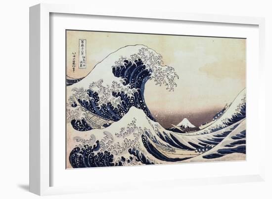 Under the Wave Off Kanagawa, 1831-1834-Katsushika Hokusai-Framed Giclee Print