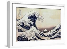 Under the Wave Off Kanagawa, 1831-1834-Katsushika Hokusai-Framed Giclee Print