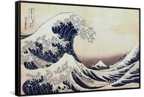 Under the Wave Off Kanagawa, 1831-1834-Katsushika Hokusai-Framed Stretched Canvas