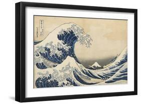 Under the Wave Off Kanagawa, 1831-34-Katsushika Hokusai-Framed Giclee Print