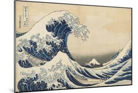 Under the Wave Off Kanagawa, 1831-34-Katsushika Hokusai-Mounted Giclee Print