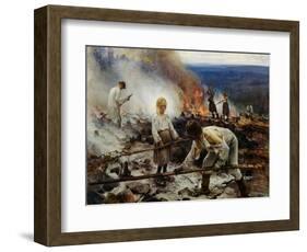 Under the Yoke (Burning the Brushwoo)-Eero Järnefelt-Framed Giclee Print