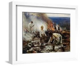 Under the Yoke (Burning the Brushwoo)-Eero Järnefelt-Framed Giclee Print