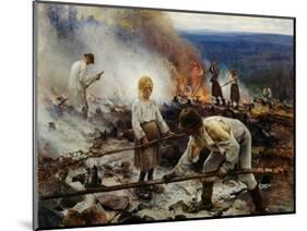 Under the Yoke (Burning the Brushwoo)-Eero Järnefelt-Mounted Giclee Print