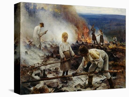 Under the Yoke (Burning the Brushwoo)-Eero Järnefelt-Stretched Canvas