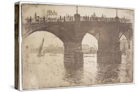 Under Vauxhall Bridge, 1893-Joseph Pennell-Stretched Canvas