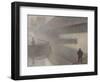 Under Windsor Bridge on the Irwell, Manchester, 1912 (Oil on Linen on Jute)-Adolphe Valette-Framed Giclee Print