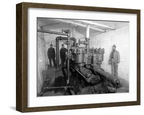 Underground Pump Room in Coal Mine, Newcastle, WA, 1909-Asahel Curtis-Framed Giclee Print